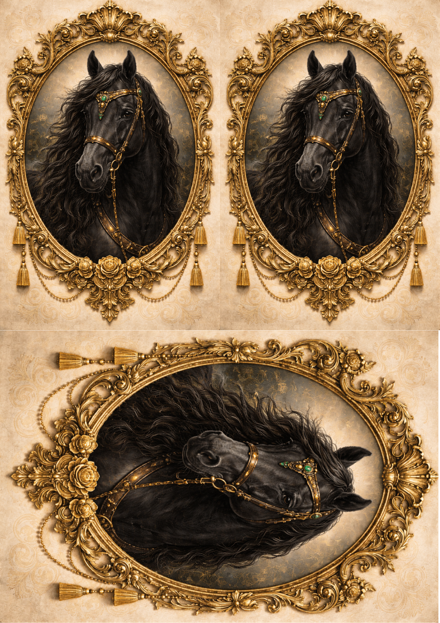 Sticker Sheet / Greeting Card – Beautiful Horse in the Frame Collage Cat. No. 8914