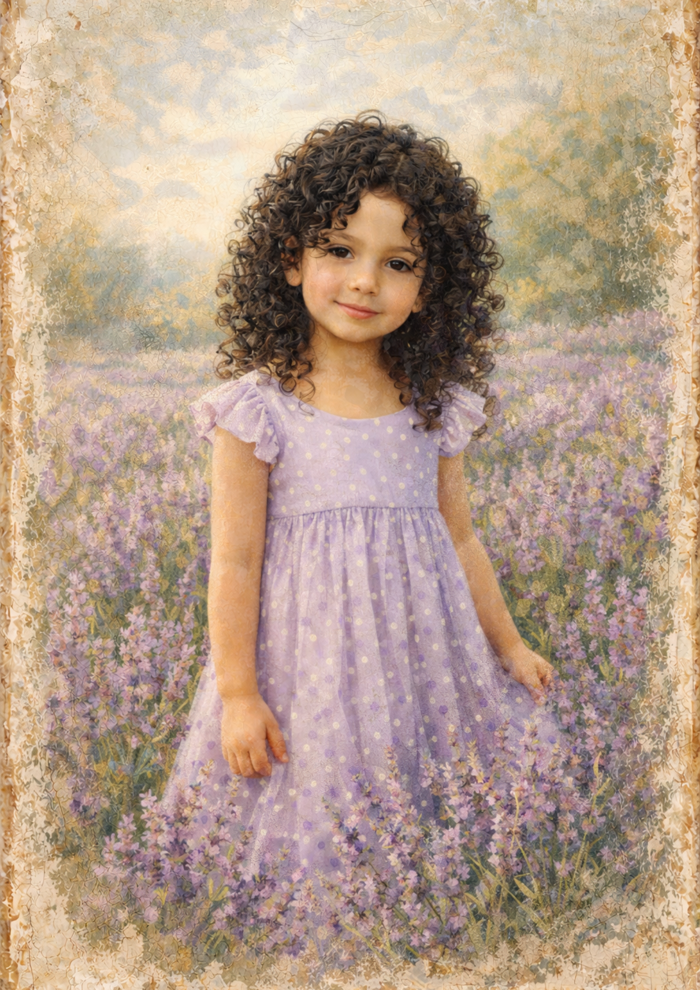 Sticker Sheet / Greeting Card – Girl & Lavender Field Full Cat. No. 8920