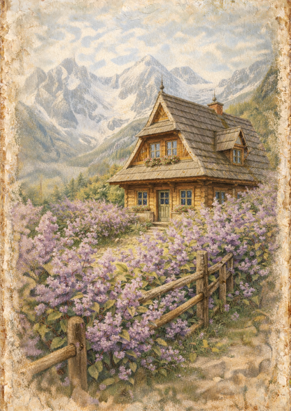 Sticker Sheet / Greeting Card – Mountain Cabin Full Cat. No. 8925
