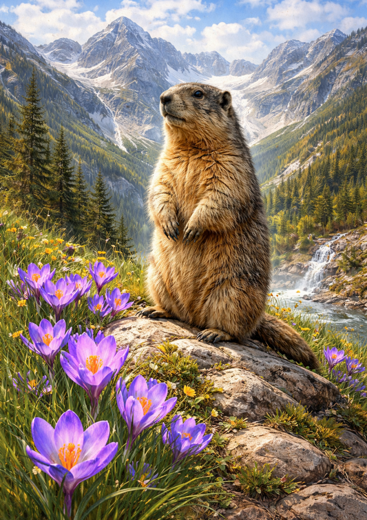 Sticker Sheet / Greeting Card – Marmot Illustration Full Cat. No. 8927