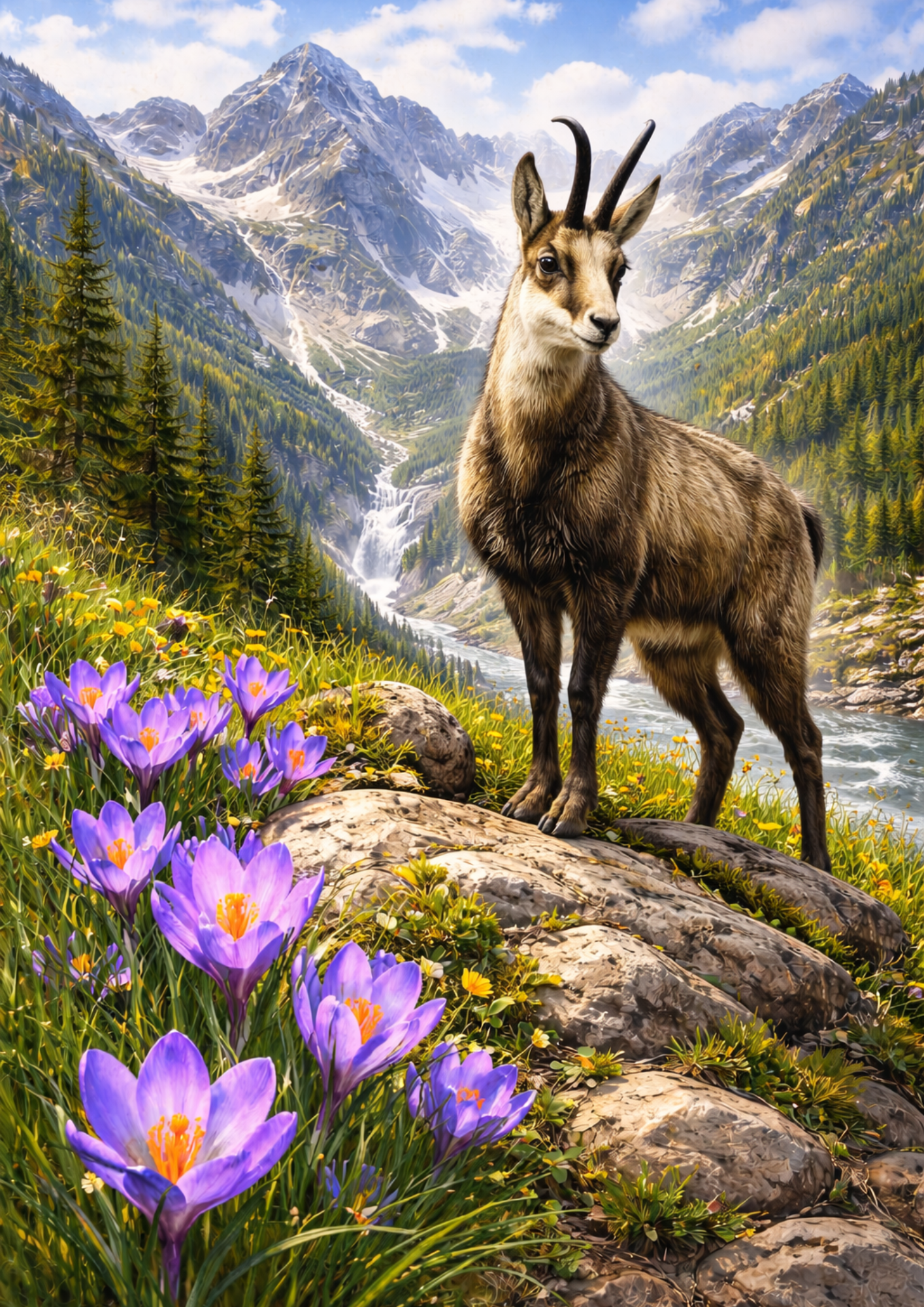 Sticker Sheet / Greeting Card – Mountain Goat Illustration Full Cat. No. 8928