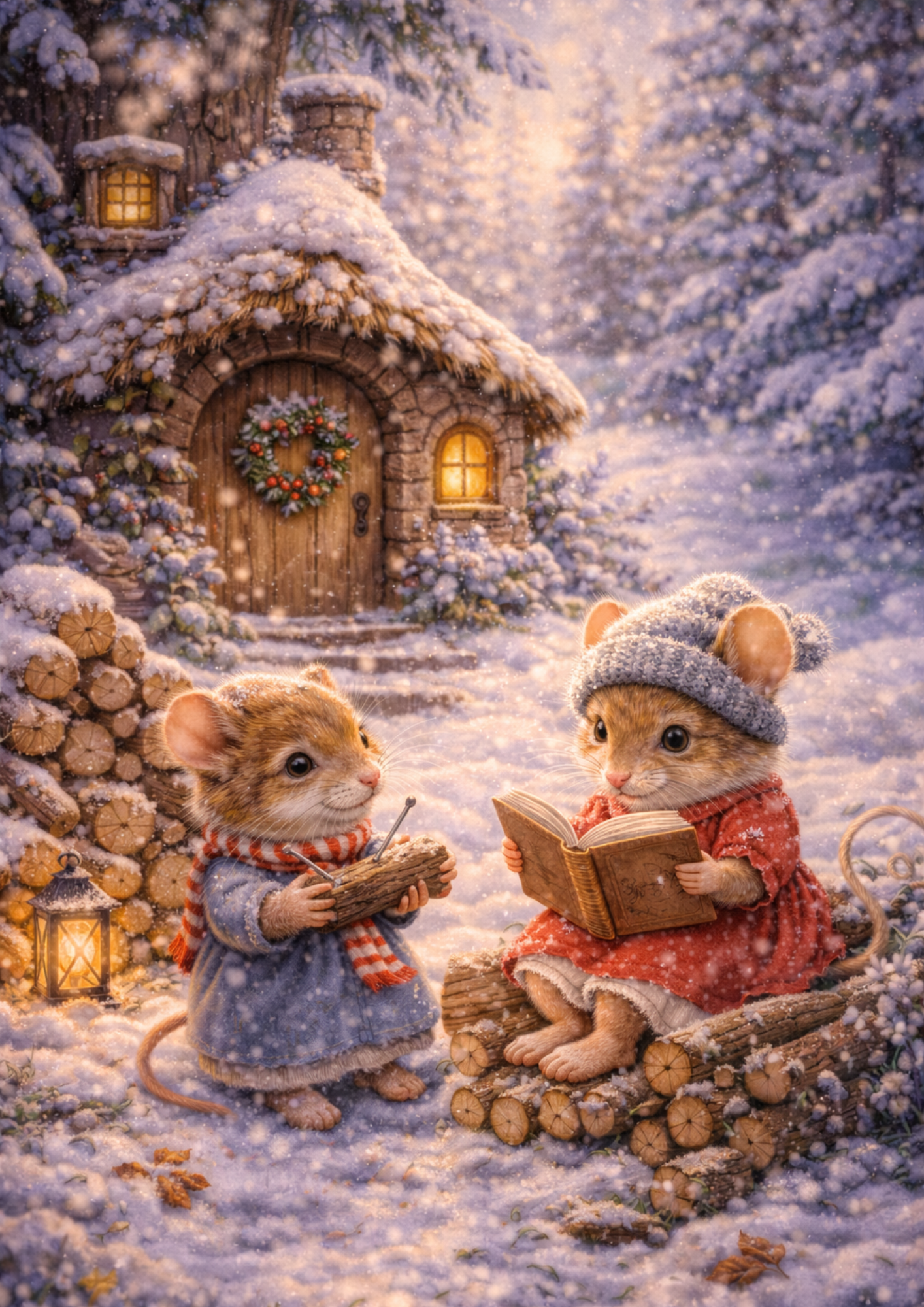 Sticker Sheet / Greeting Card – Mice Christmas Time Full Cat. No. 8956