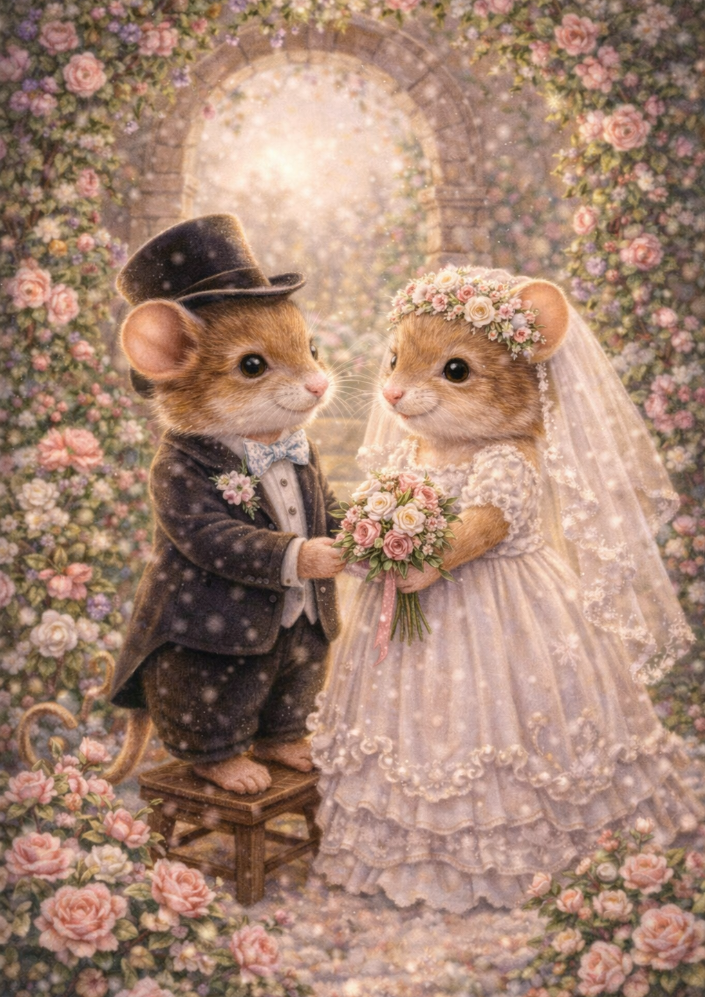 Sticker Sheet / Greeting Card – Mice Wedding Day Full Cat. No. 8961