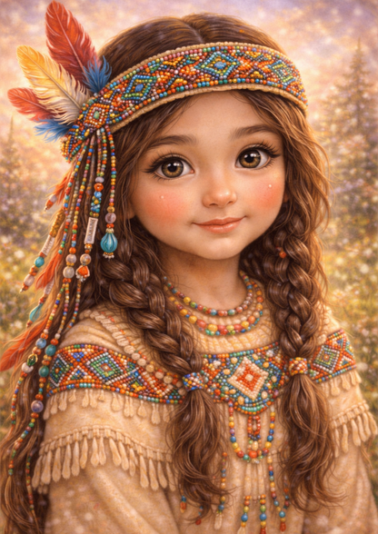 Sticker Sheet / Greeting Card – Indian Girl Full Cat. No. 8964