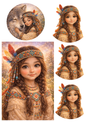Sticker Sheet / Greeting Card – Indian Girl Collage Cat. No. 8968