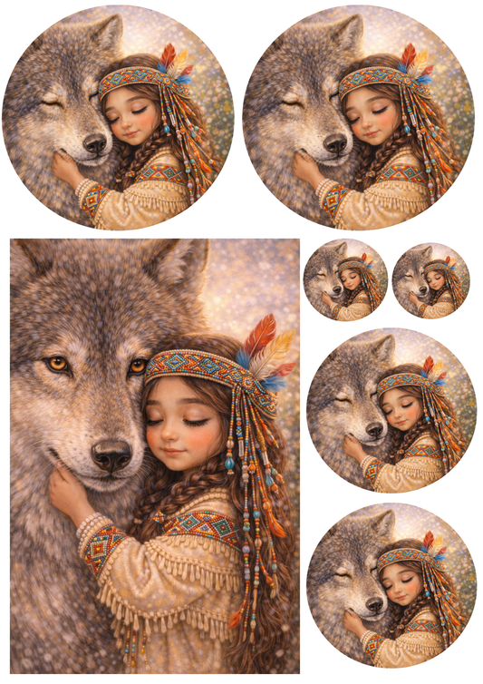 Sticker Sheet / Greeting Card – Indian Girl Collage Cat. No. 8969