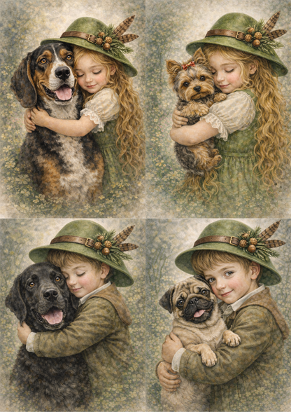 Sticker Sheet / Greeting Card – Dog Friends Collage Cat. No. 8976
