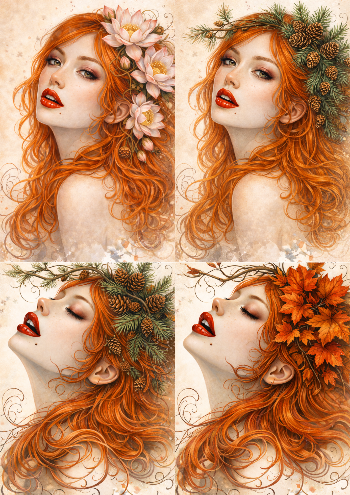Sticker Sheet / Greeting Card – Beautiful Woman Collage Cat. No. 8983