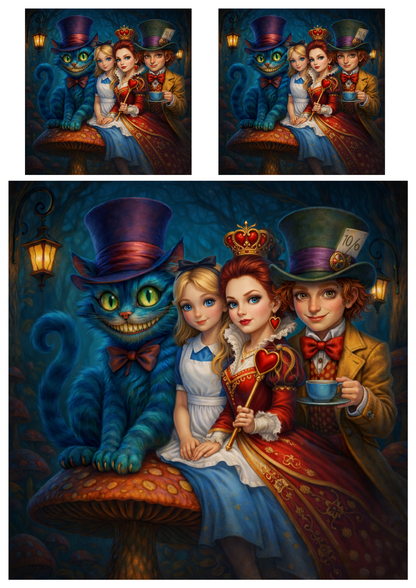 Sticker Sheet / Greeting Card – Alice in Wonderland Collage Cat. No. 8999