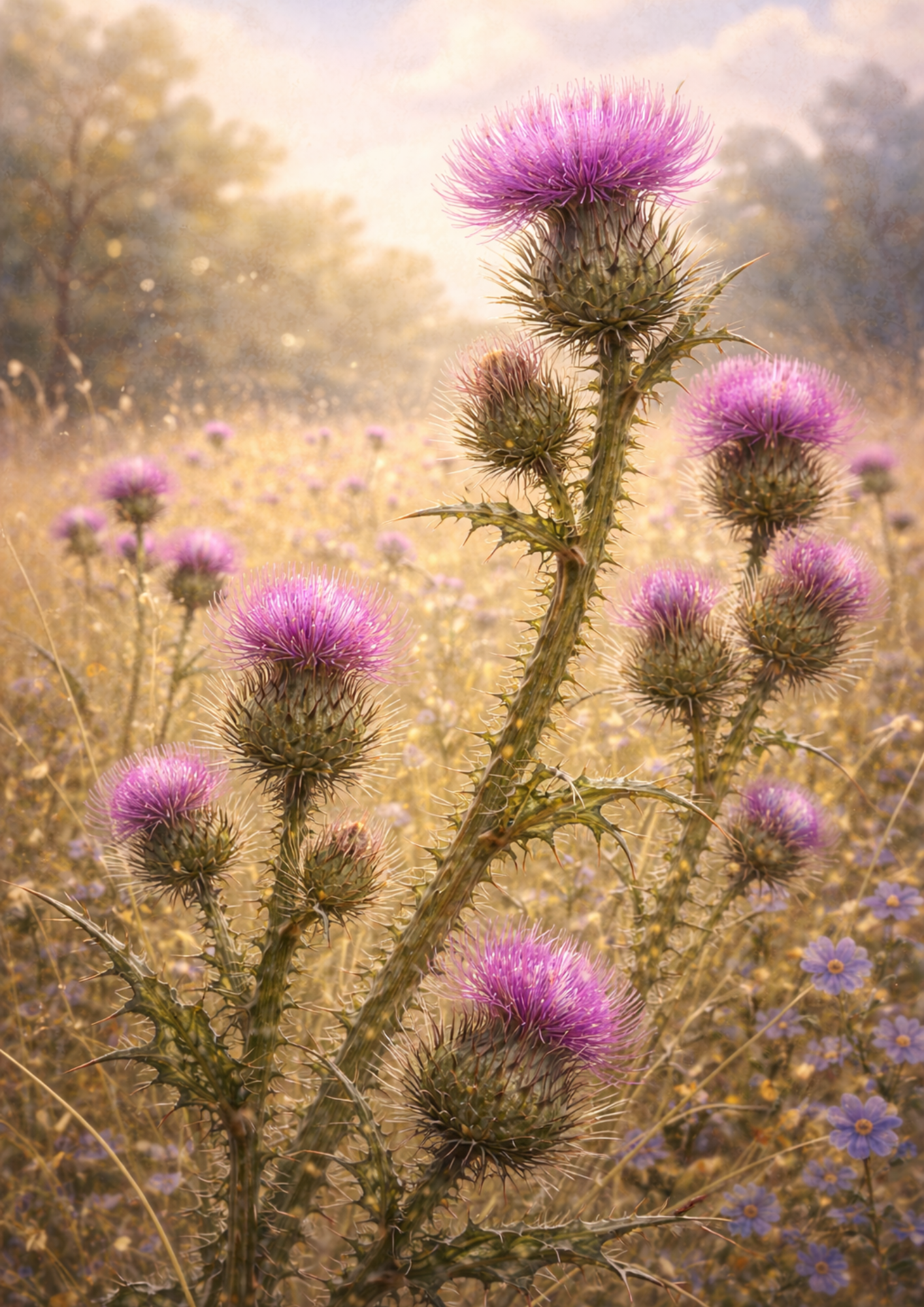 Sticker Sheet / Greeting Card – Purple Wild Thistle Full Cat. No. 9020