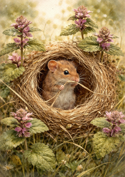 Sticker Sheet / Greeting Card – Little Mouse in the Nest Full Cat. No. 9027