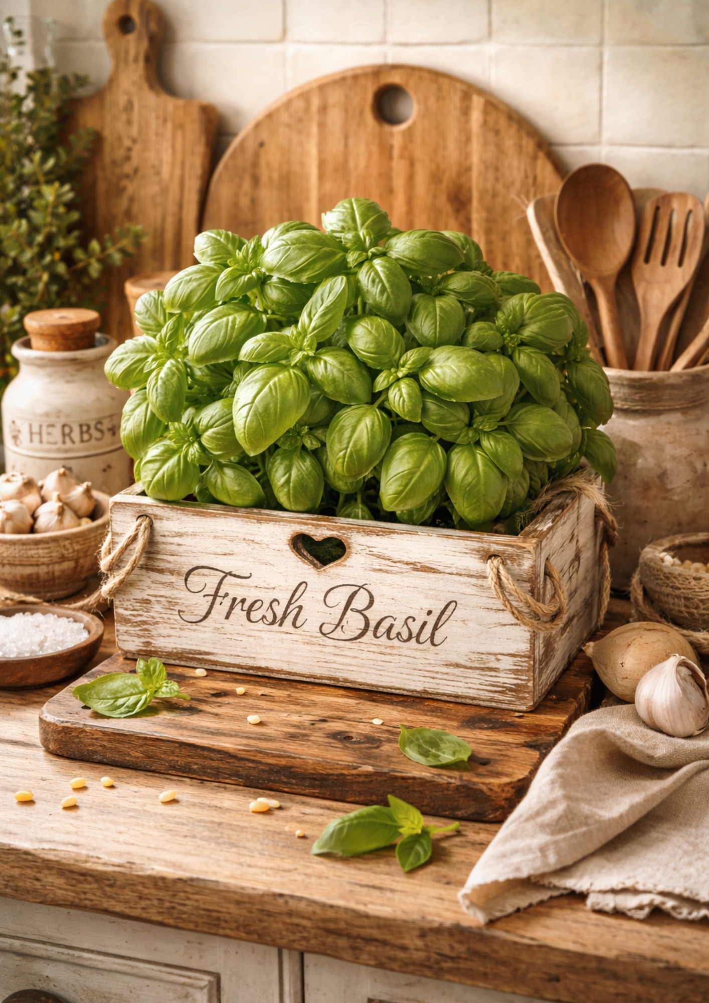 Sticker Sheet / Greeting Card – Fresh Basil in Pot Full Cat. No. 9029