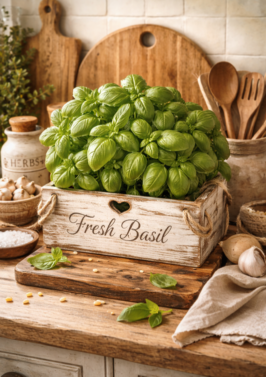 Sticker Sheet / Greeting Card – Fresh Basil in Pot Full Cat. No. 9029