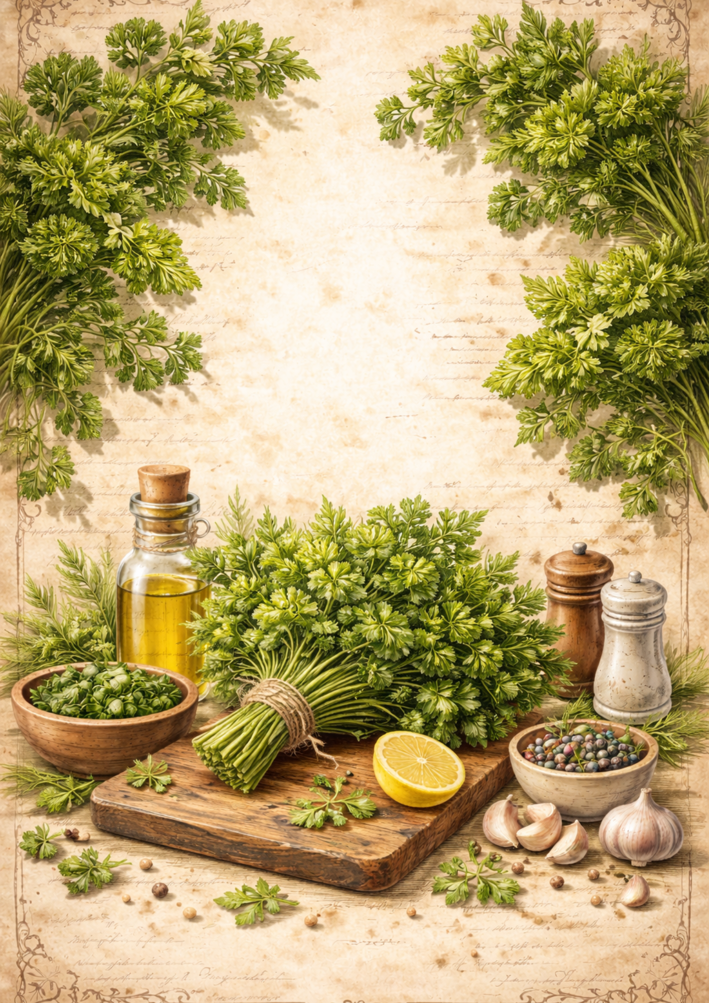 Sticker Sheet / Greeting Card – Green Coriander Background Full Cat. No. 9033