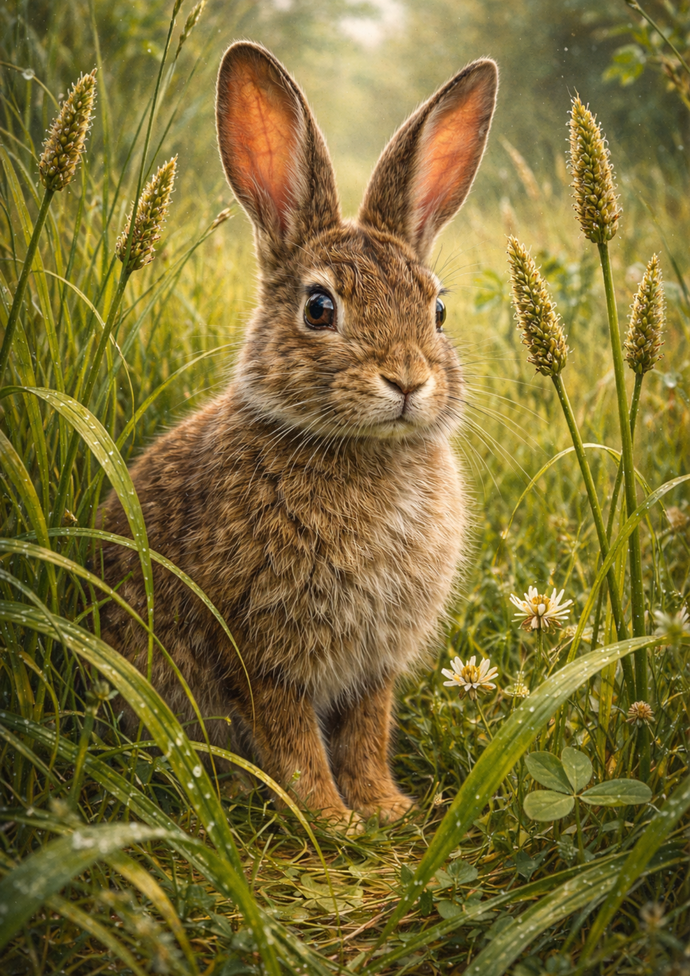 Sticker Sheet / Greeting Card – Wild Hare in the Meadow Full Cat. No. 9050