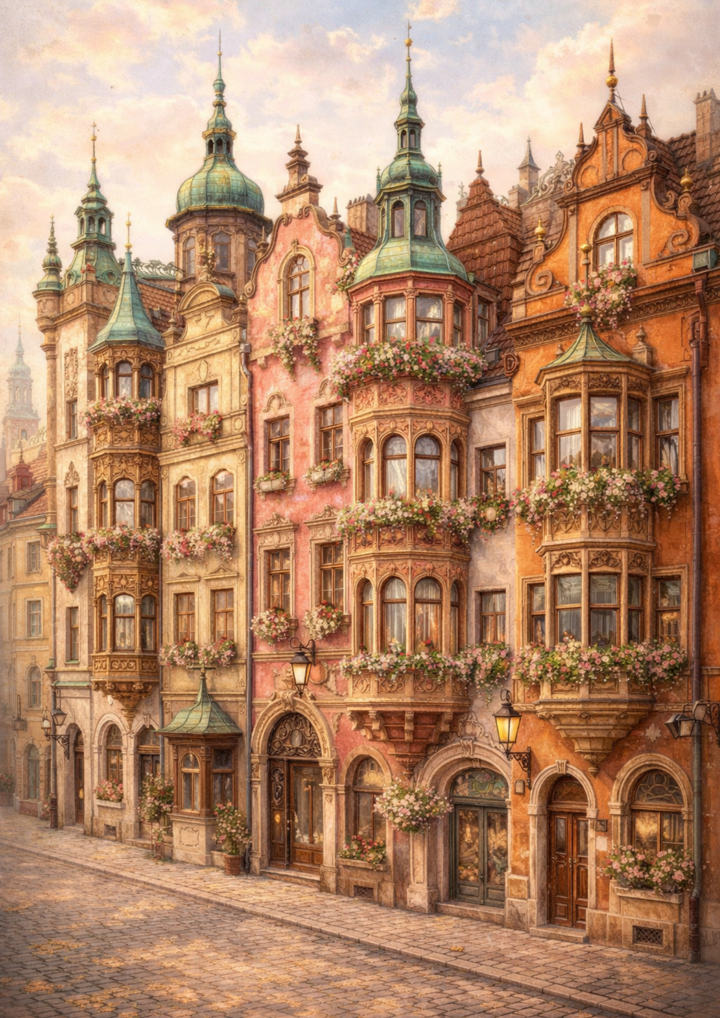 Sticker Sheet / Greeting Card – Old Style City View Full Cat. No. 9055