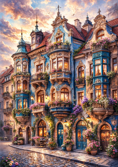 Sticker Sheet / Greeting Card – Old Style City View Full Cat. No. 9057