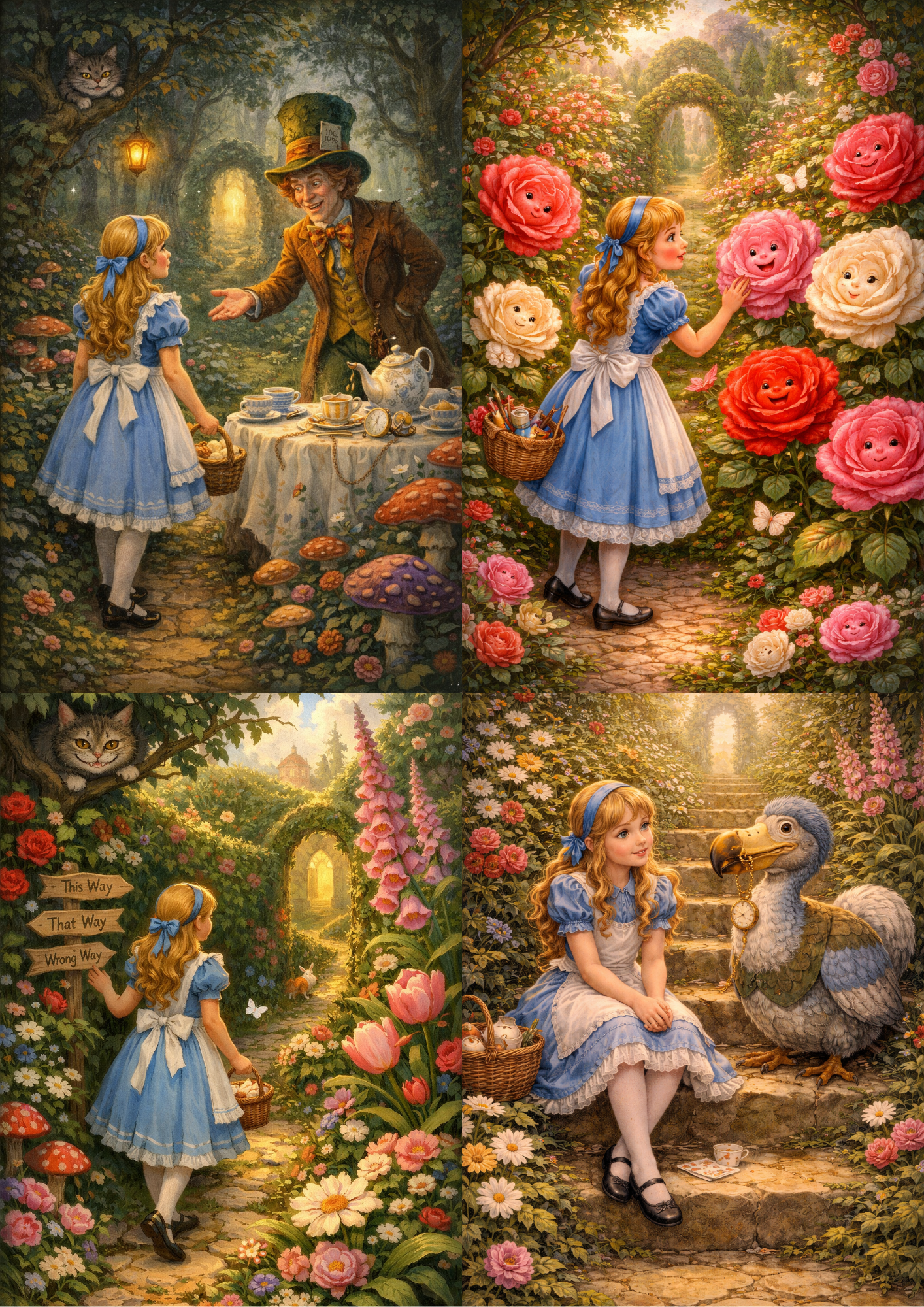 Sticker Sheet / Greeting Card – Alice and Friends Collage Cat. No. 9073