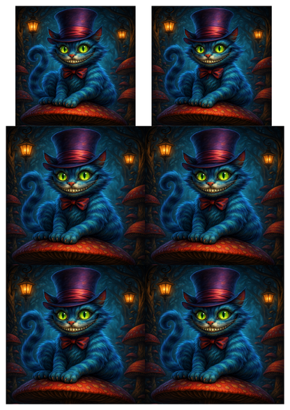 Sticker Sheet / Greeting Card – Cheshire Cat Collage Cat. No. 9080