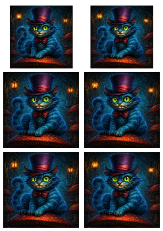 Sticker Sheet / Greeting Card – Cheshire Cat Collage Cat. No. 9081