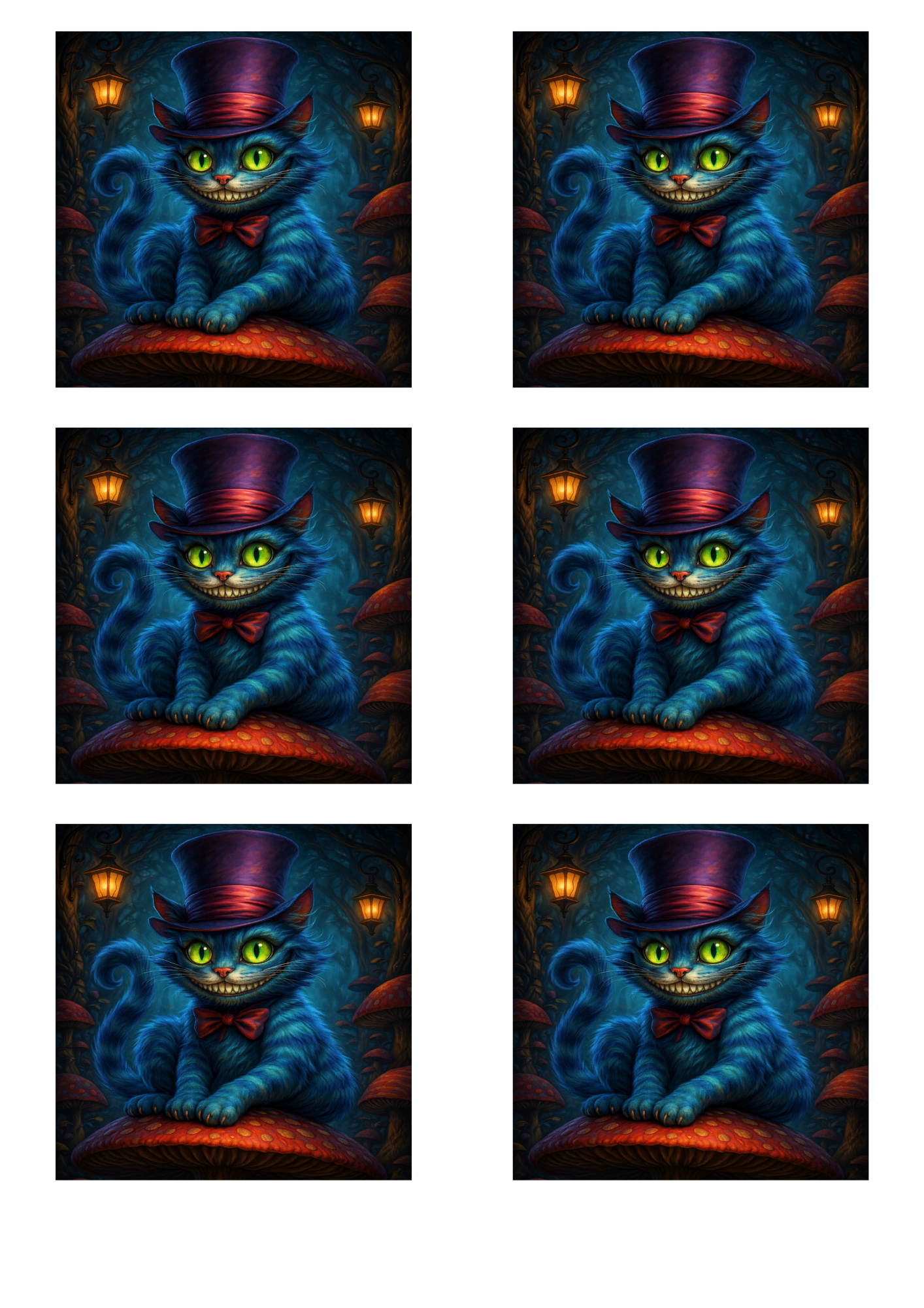 Sticker Sheet / Greeting Card – Cheshire Cat Collage Cat. No. 9082