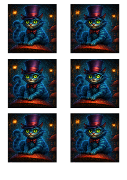 Sticker Sheet / Greeting Card – Cheshire Cat Collage Cat. No. 9082