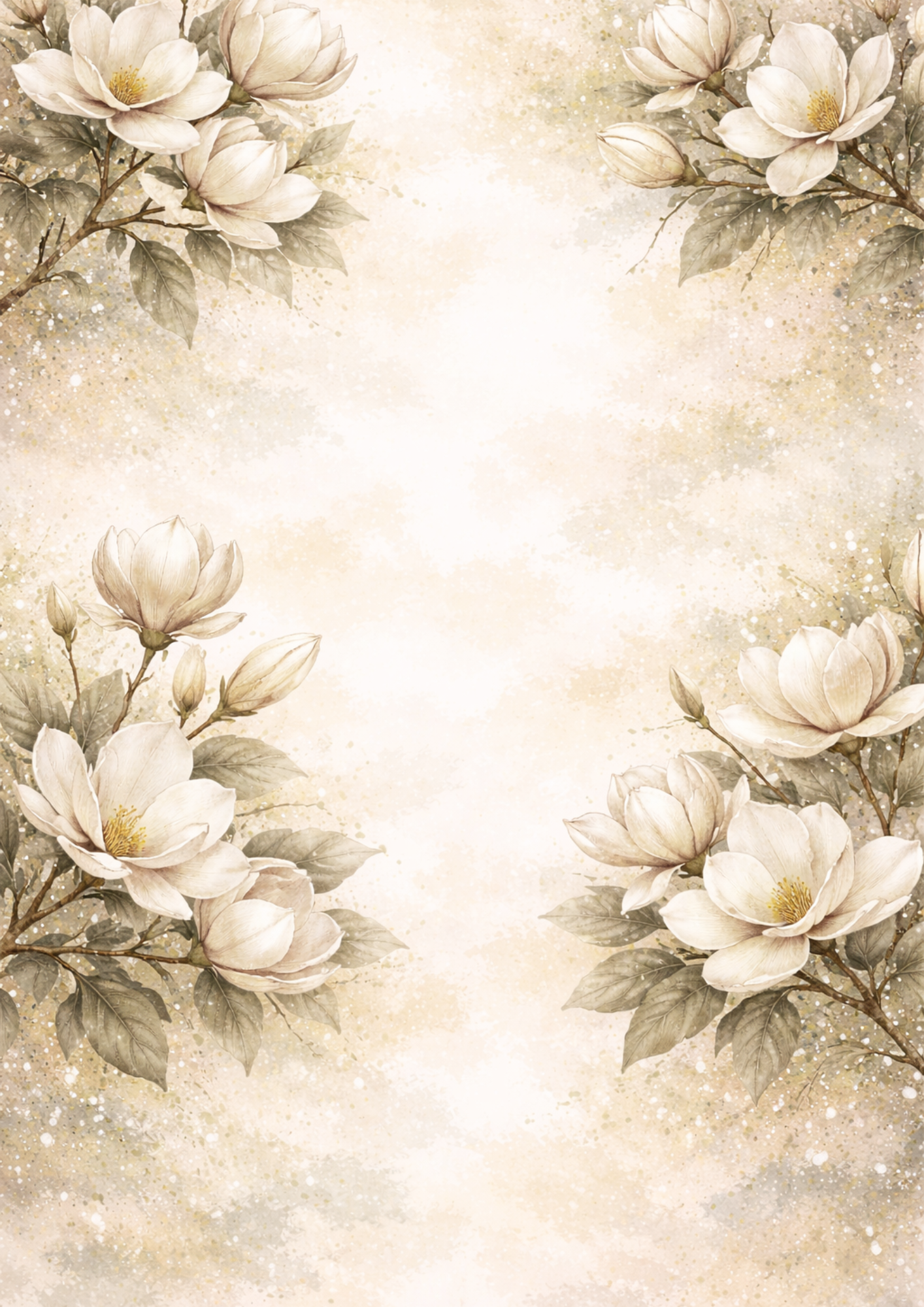 Sticker Sheet / Greeting Card – White Pastel Floral Background Full Cat. No. 9094