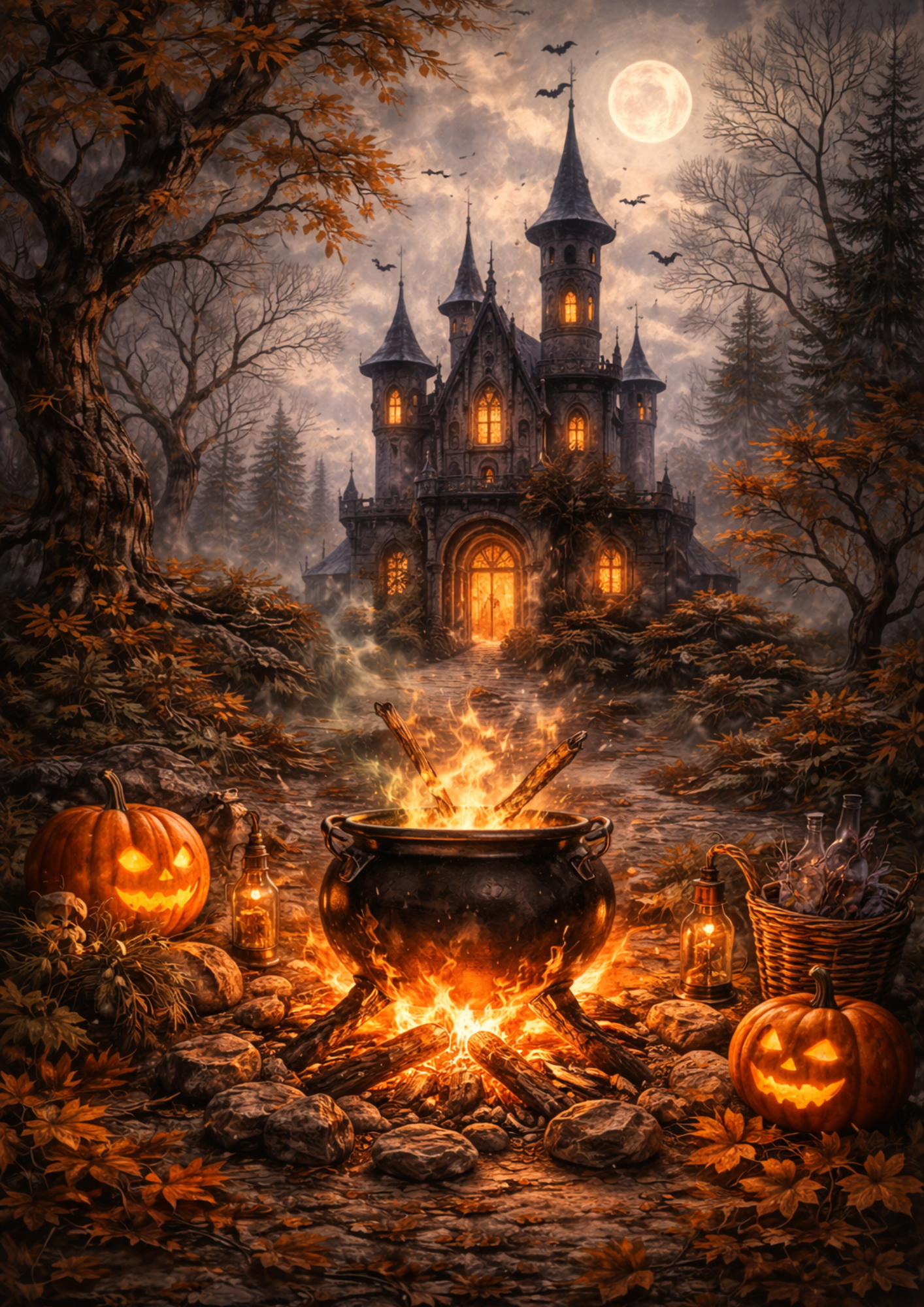 Sticker Sheet / Greeting Card – Halloween Castle Full Cat. No. 9109