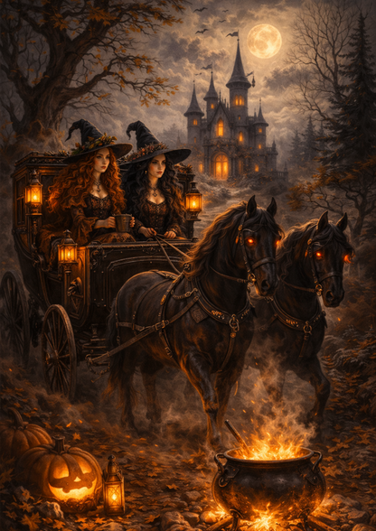 Sticker Sheet / Greeting Card – The Witches Ride Full Cat. No. 9111