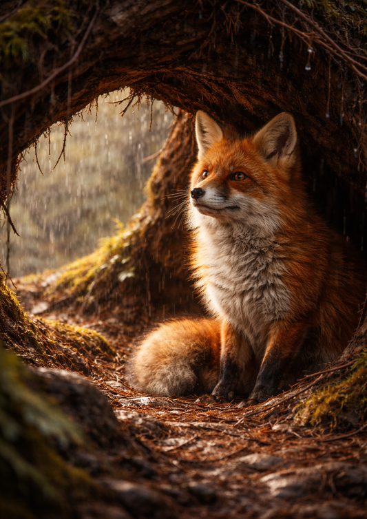 Sticker Sheet / Greeting Card – Fox in a Cave Full Cat. No. 9122