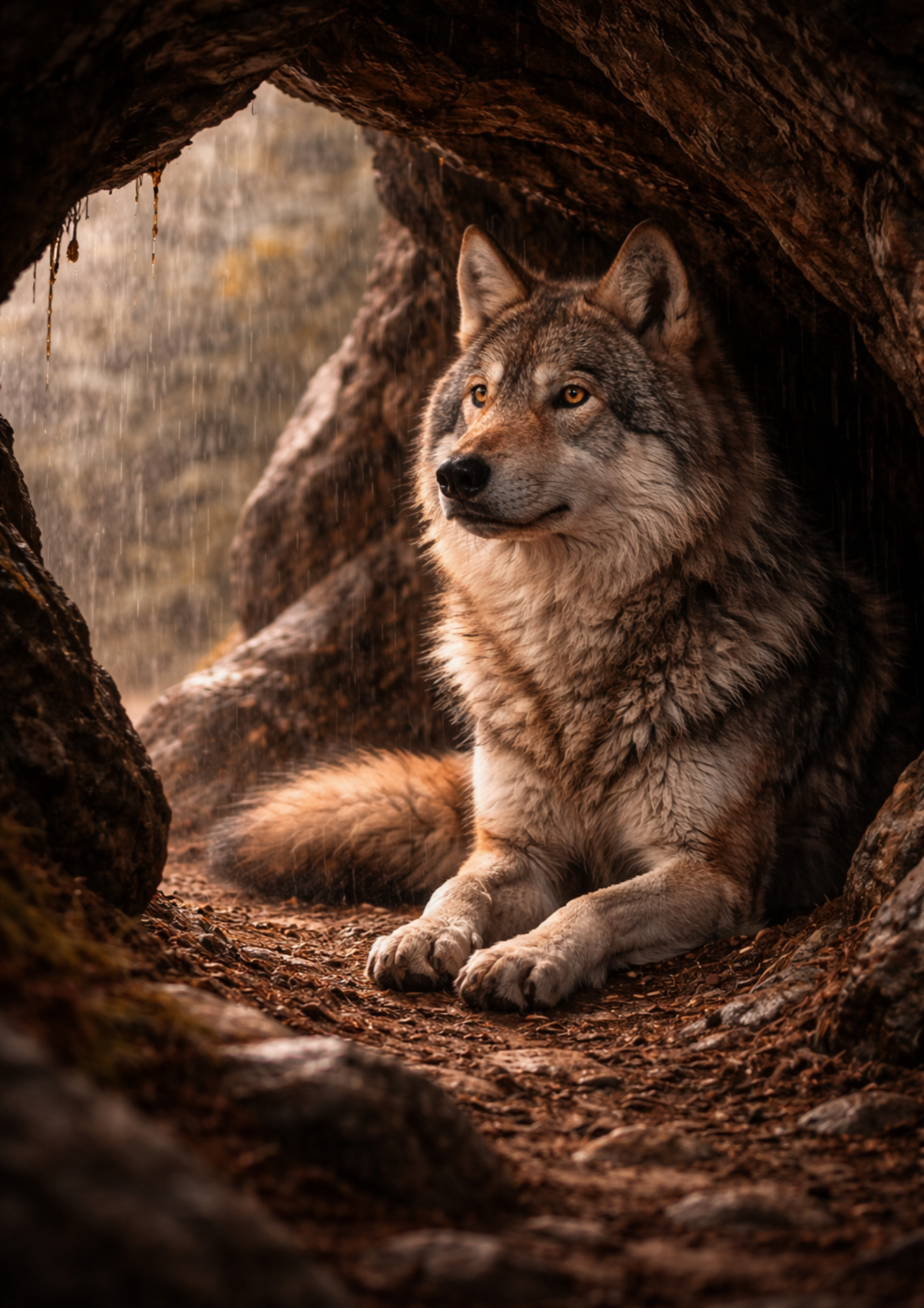 Sticker Sheet / Greeting Card – Wolf in a Cave Full Cat. No. 9123