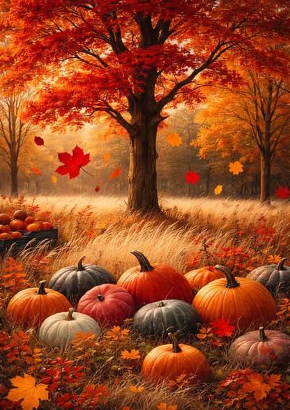 Sticker Sheet / Greeting Card – Autumn Tree Full Cat. No. 9131