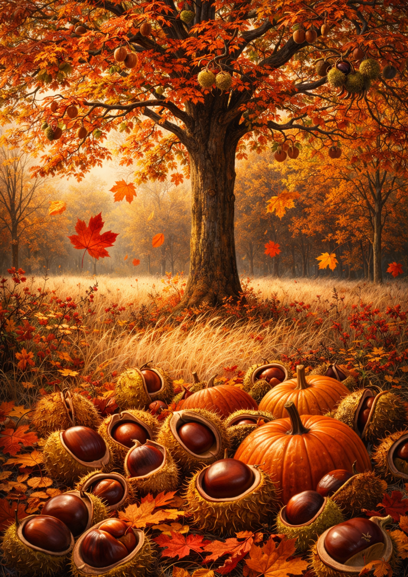 Sticker Sheet / Greeting Card – Autumn Tree Full Cat. No. 9132