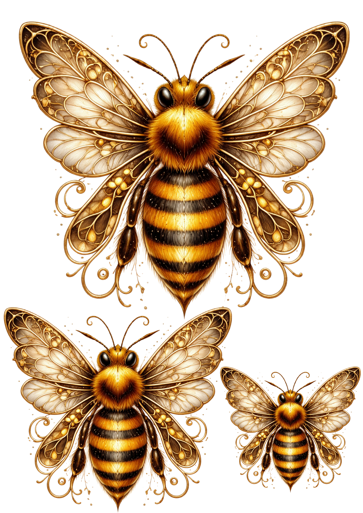 Sticker Sheet / Greeting Card – Gothic Bee Collage Cat. No. 9134