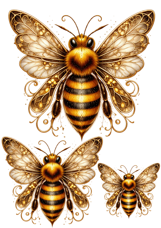Sticker Sheet / Greeting Card – Gothic Bee Collage Cat. No. 9134