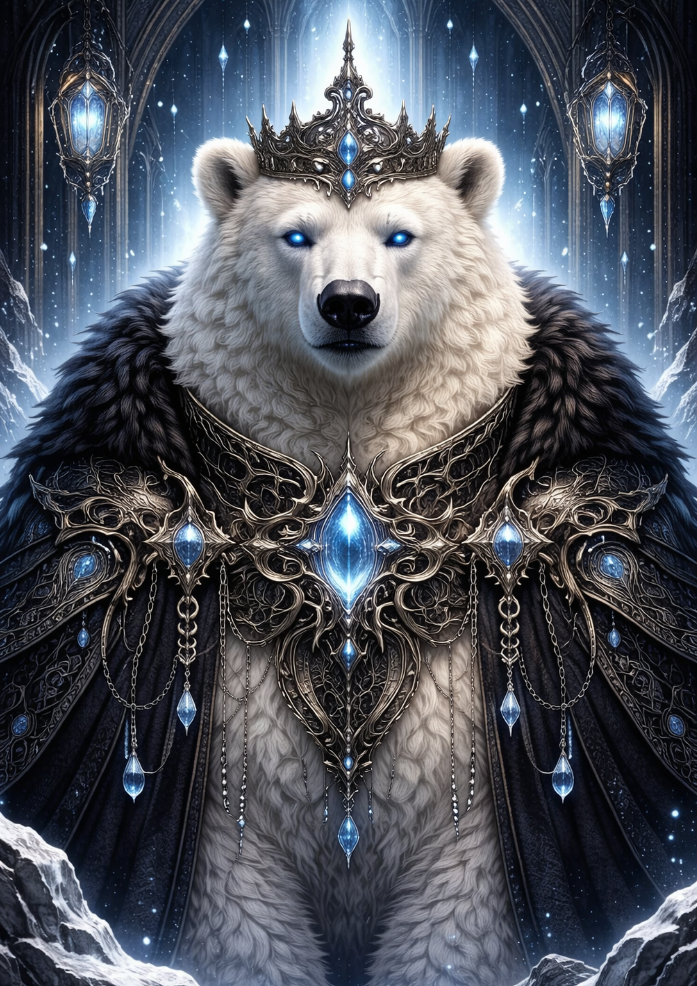 Sticker Sheet / Greeting Card – Gothic Polar Bear Full Cat. No. 9141