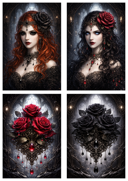 Sticker Sheet / Greeting Card – Gothic Pictures Collage Cat. No. 9147