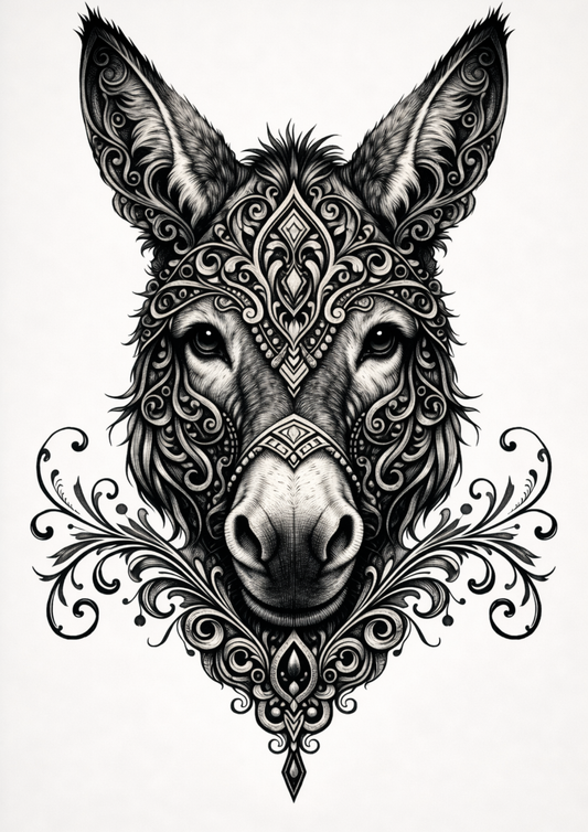 Sticker Sheet / Greeting Card – Gothic Donkey Face Full Cat. No. 9151