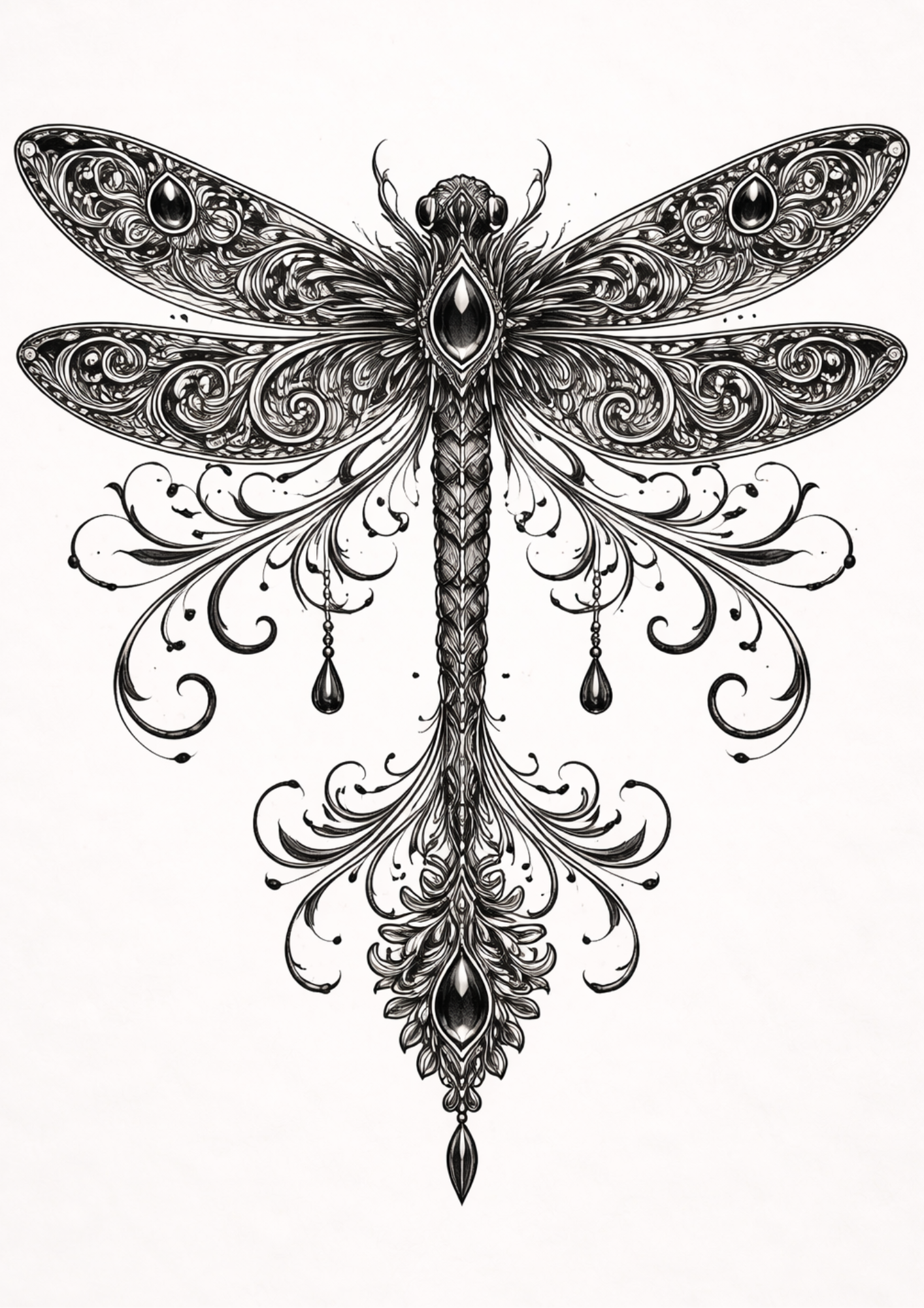 Sticker Sheet / Greeting Card – Gothic Dragonfly Full Cat. No. 9154