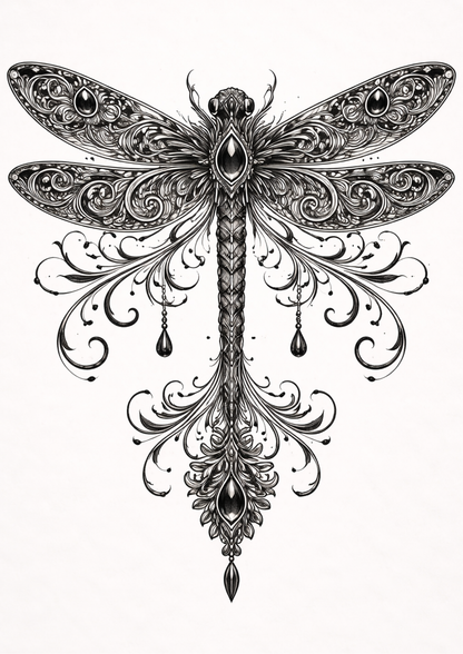 Sticker Sheet / Greeting Card – Gothic Dragonfly Full Cat. No. 9154