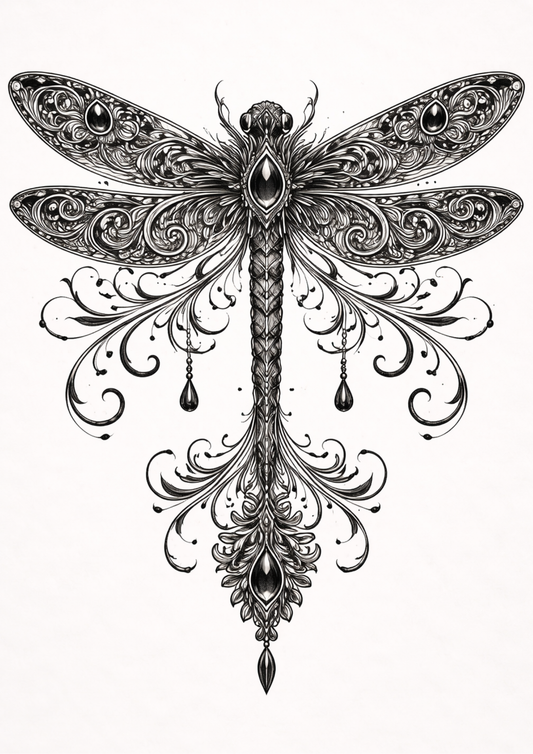 Sticker Sheet / Greeting Card – Gothic Dragonfly Full Cat. No. 9154