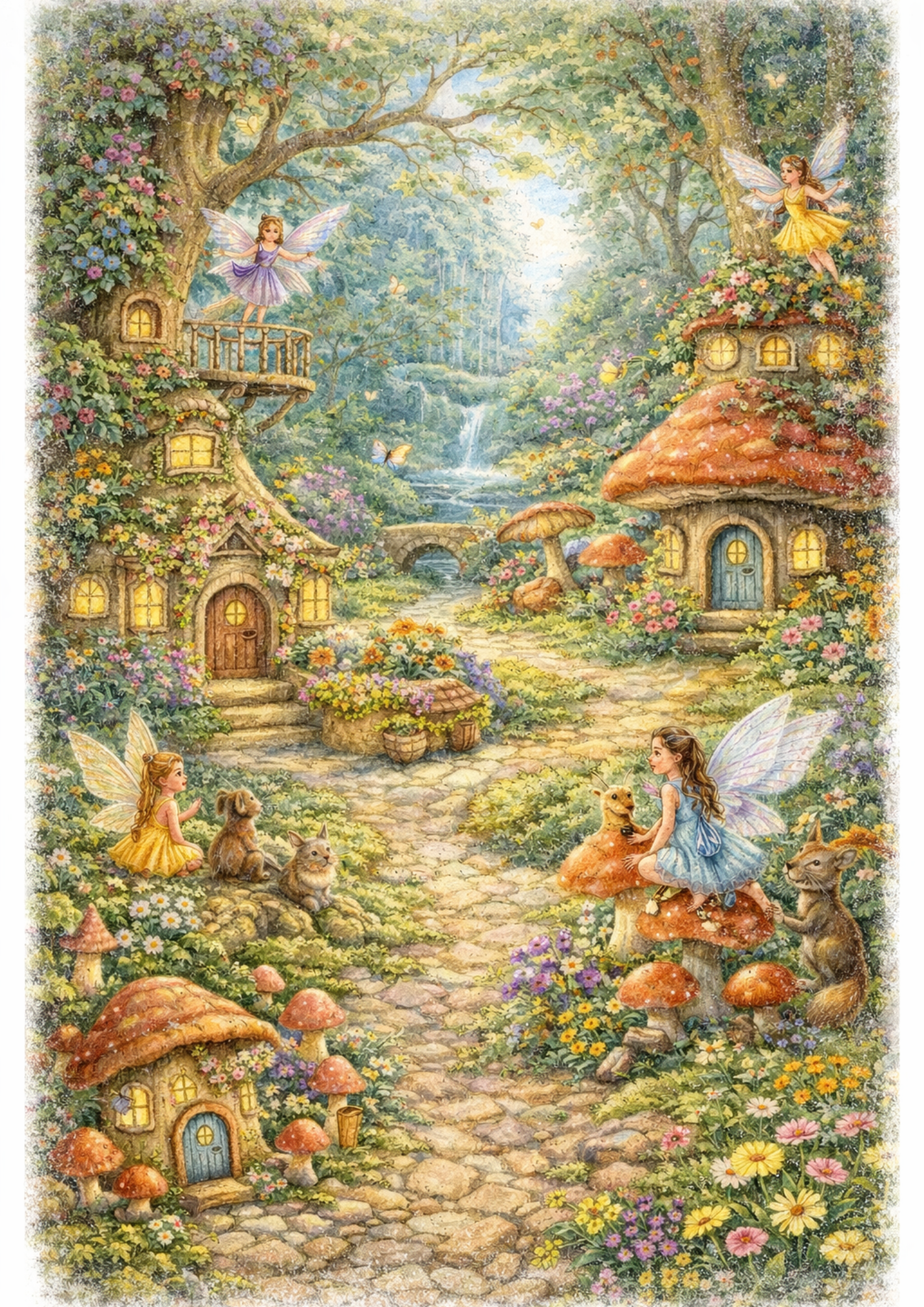 Sticker Sheet / Greeting Card – Fairy Village Full Cat. No. 9165