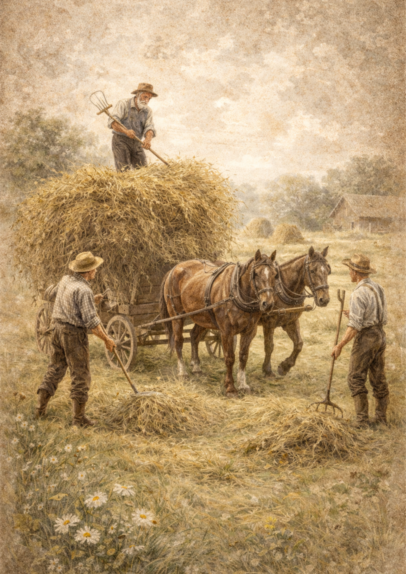 Sticker Sheet / Greeting Card – Haymaking Full Cat. No. 9171