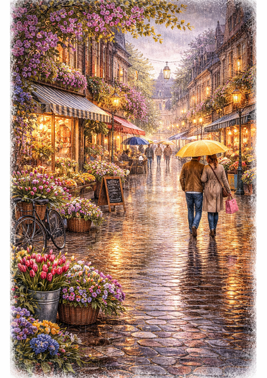 Sticker Sheet / Greeting Card – Rainy Day in Paris Full Cat. No. 9176