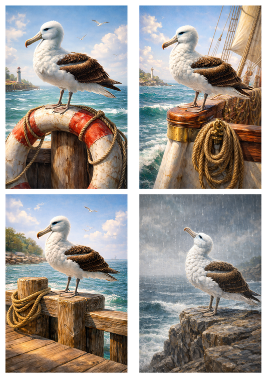 Sticker Sheet / Greeting Card – Seagull Collage Cat. No. 9190