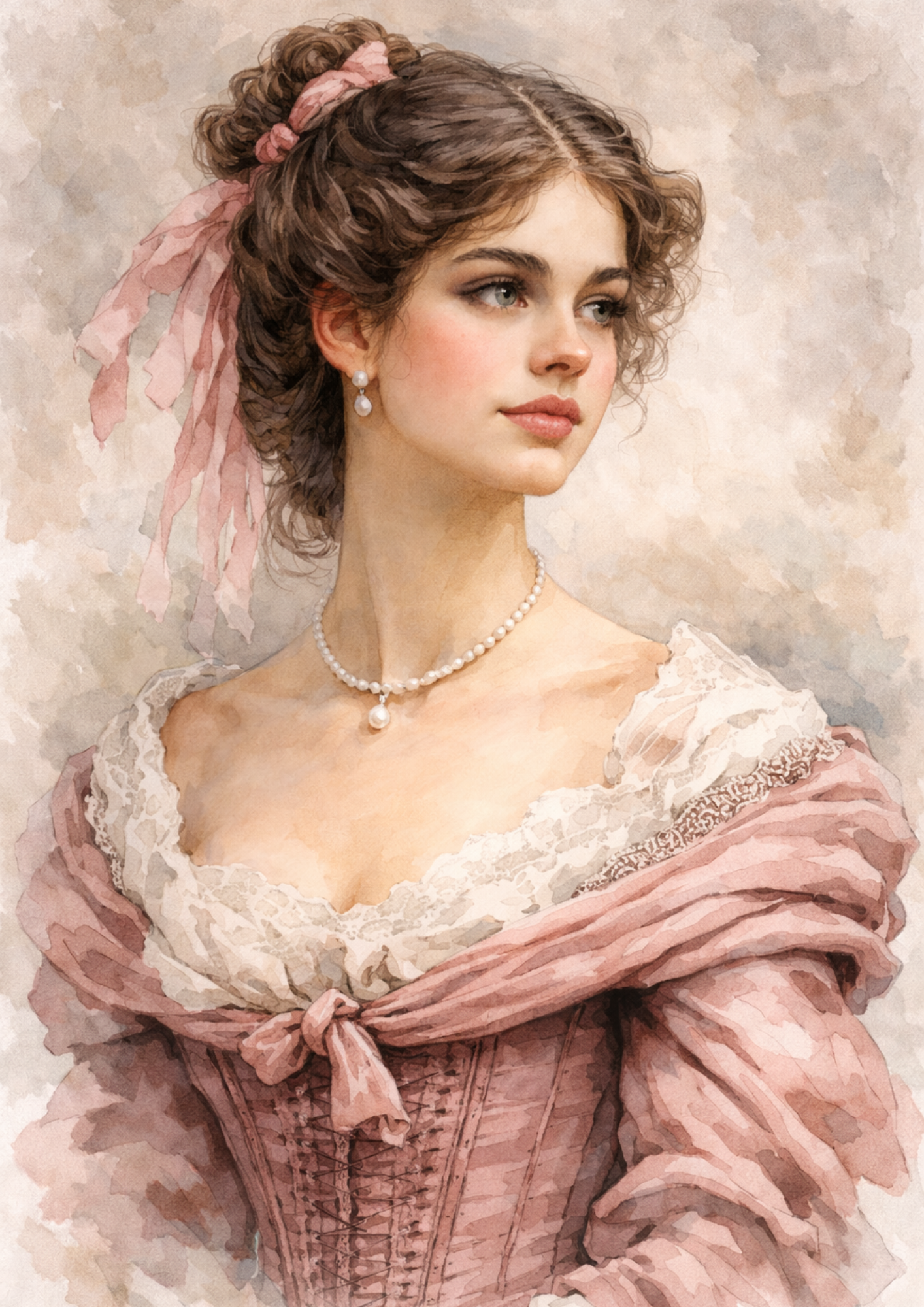 Sticker Sheet / Greeting Card – Victorian Woman Portrait Full Cat. No. 9201