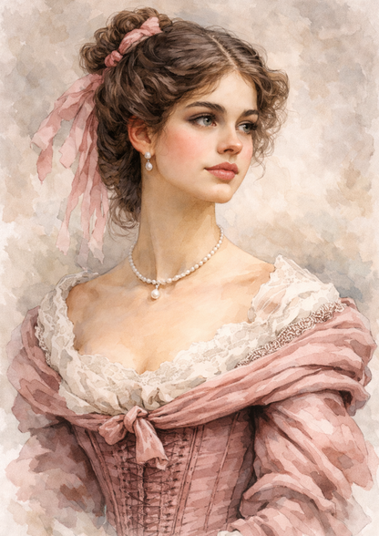 Sticker Sheet / Greeting Card – Victorian Woman Portrait Full Cat. No. 9201
