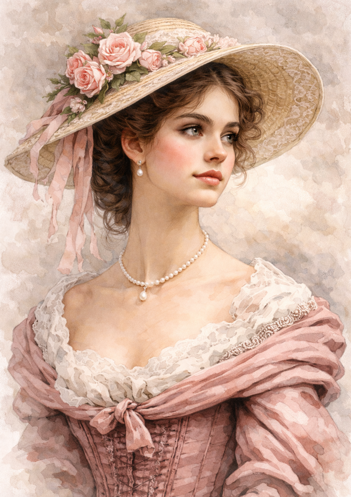 Sticker Sheet / Greeting Card – Victorian Woman Portrait Full Cat. No. 9202
