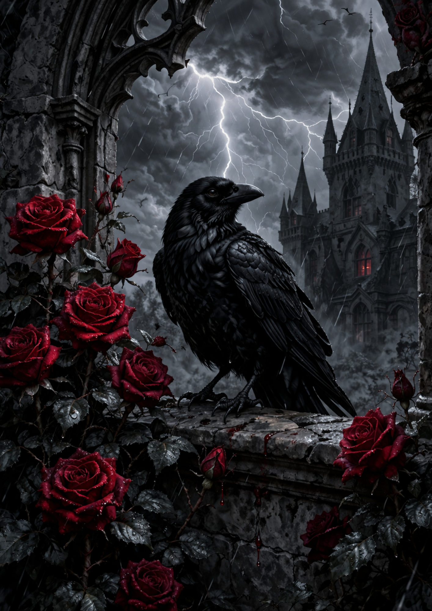 Sticker Sheet / Greeting Card – Gothic Raven Full Cat. No. 9206