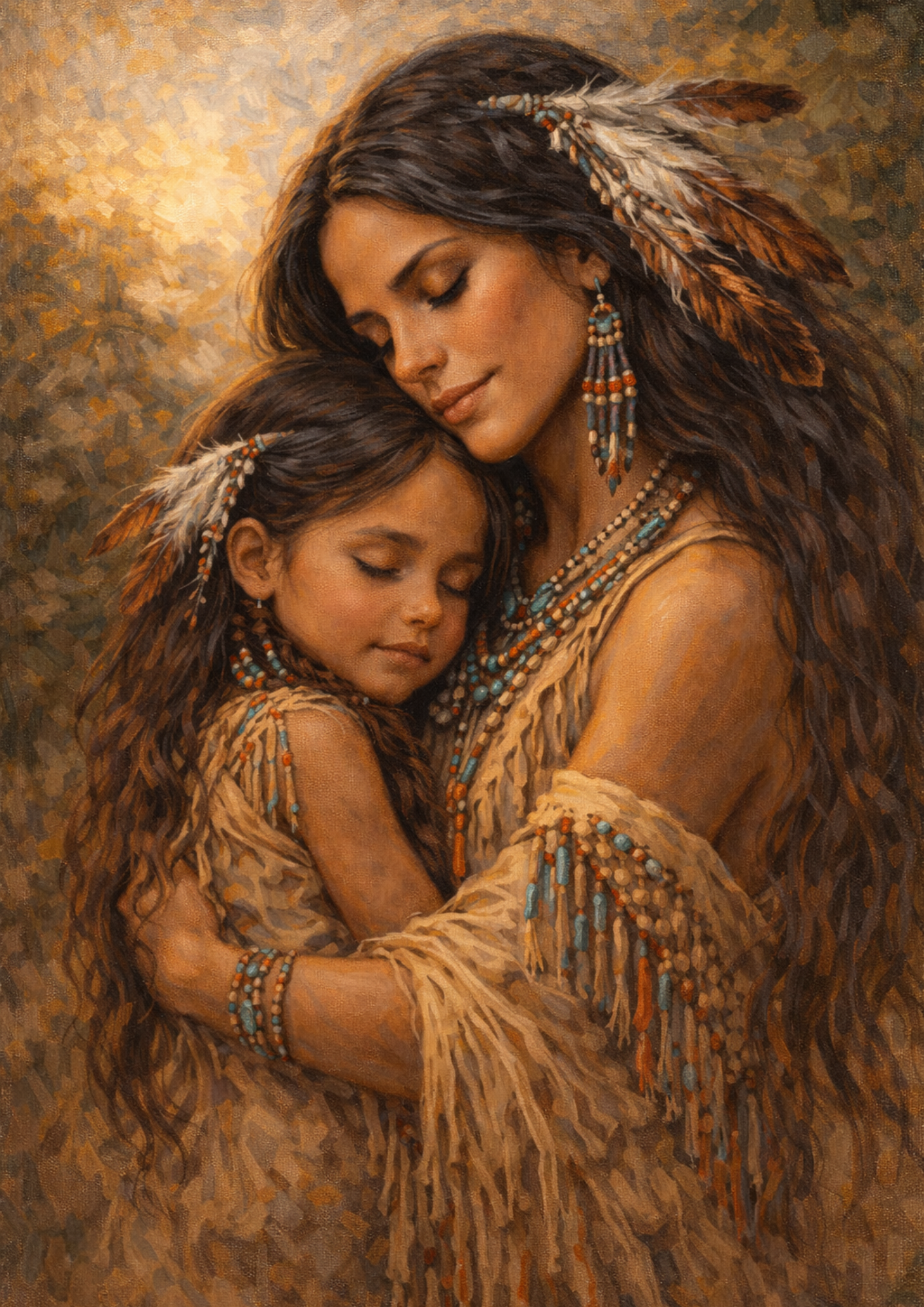 Sticker Sheet / Greeting Card – Native American Woman with Her Child Full Cat. No. 9276